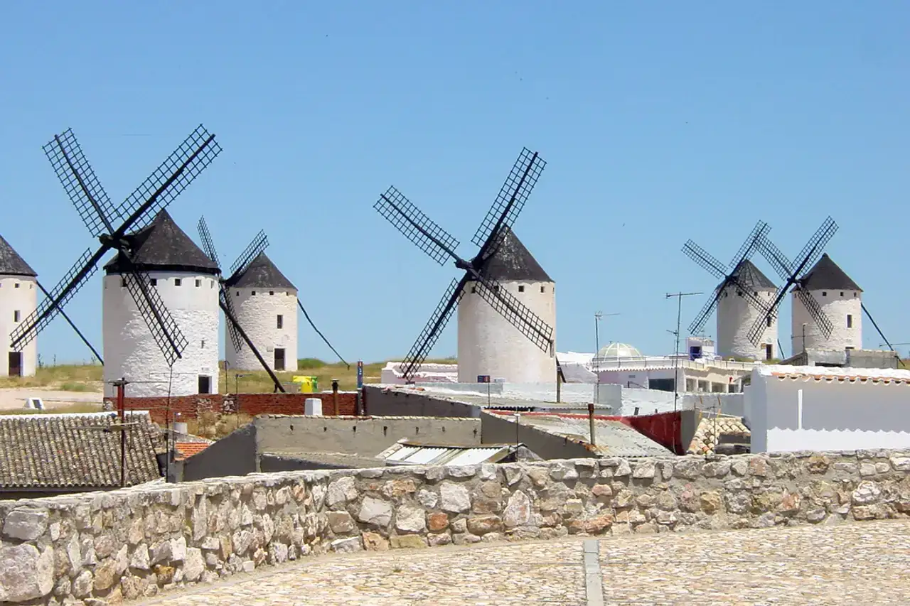 Group of windmills at Campo de Criptana in La Mancha.