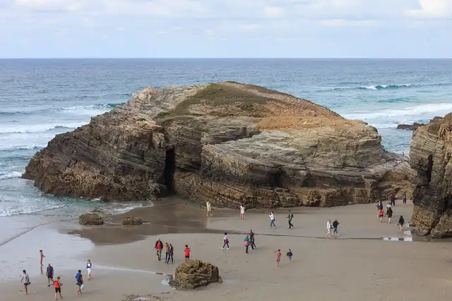 Beach of Augas Santas or beach of the Cathedrals, Devesa, Ribadeo, Galicia (Spain).