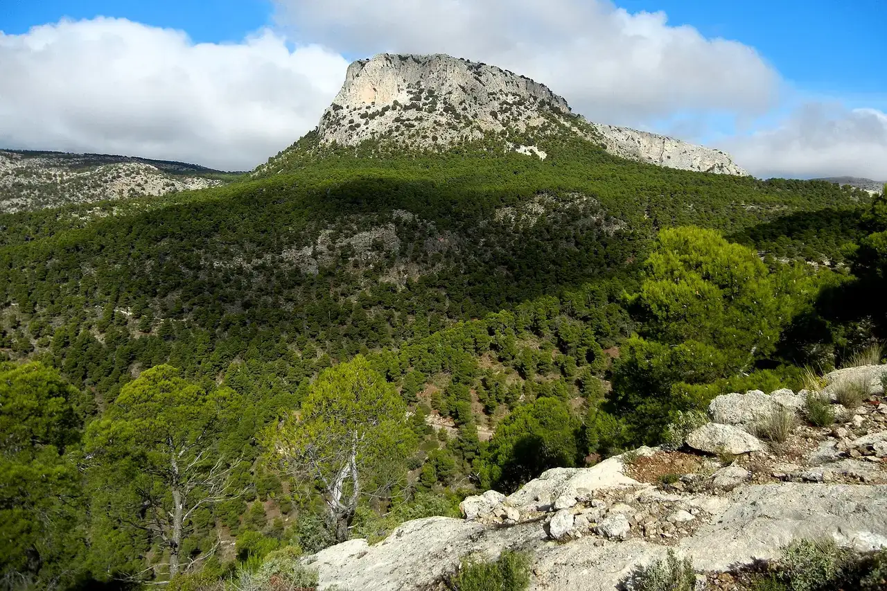 Vista desde el sur del Morrón de Espuña que es la montaña más alta de Sierra Espuña